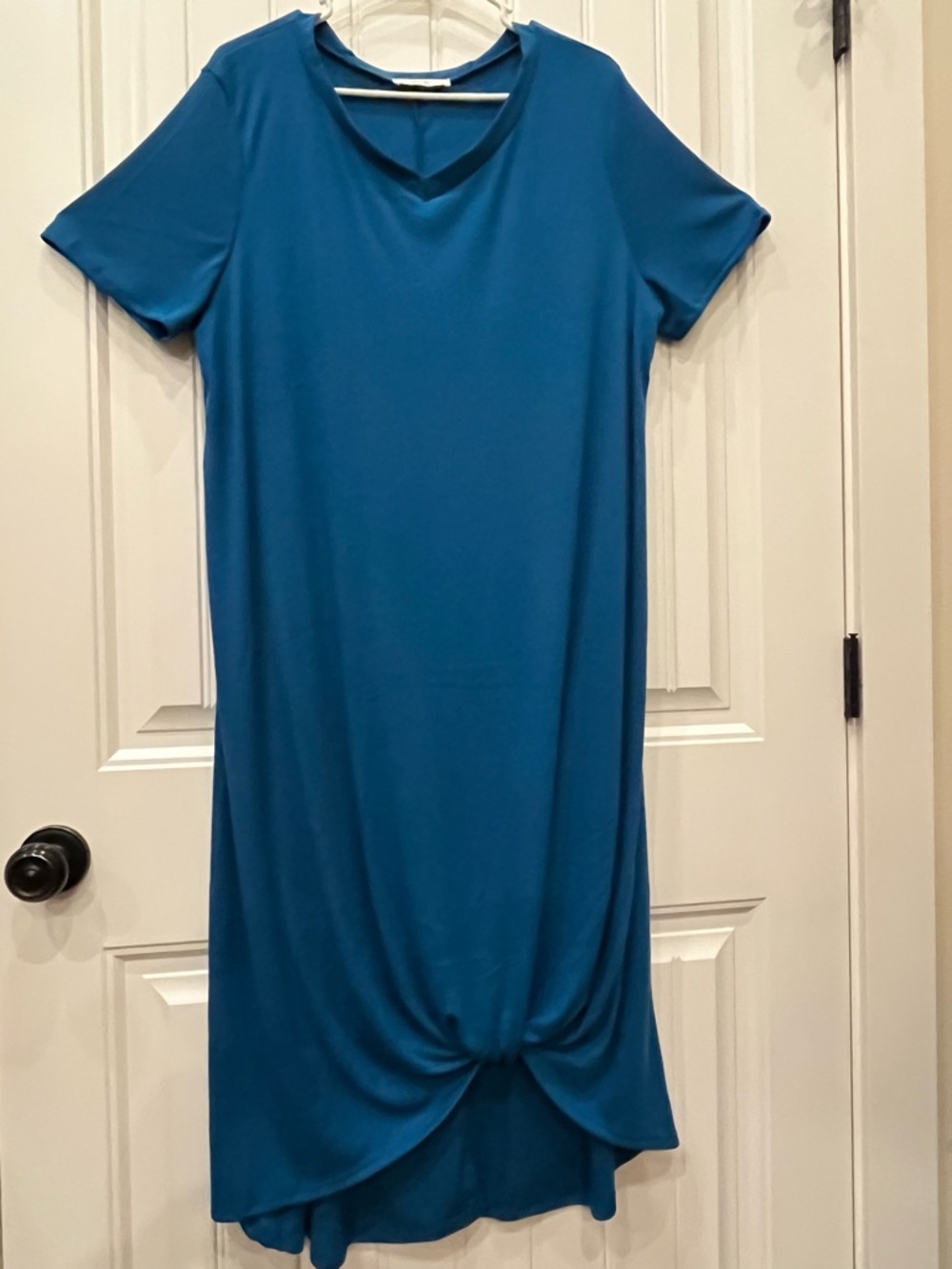 Jade by Jane Teal Blue Ribbed V-Neck Dress - 3XL